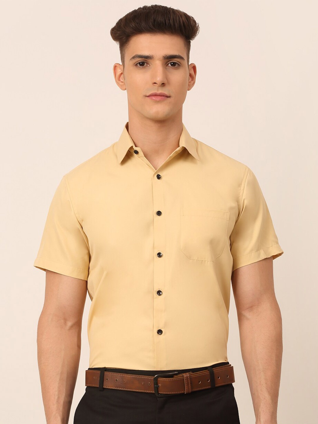 

JAINISH Men Beige Classic Cotton Formal Shirt