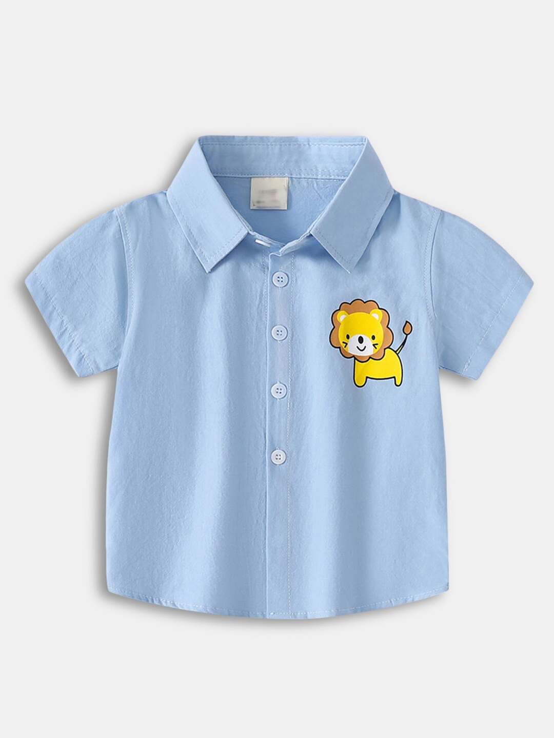 

Hopscotch Boys Blue Printed Cotton Casual Shirt