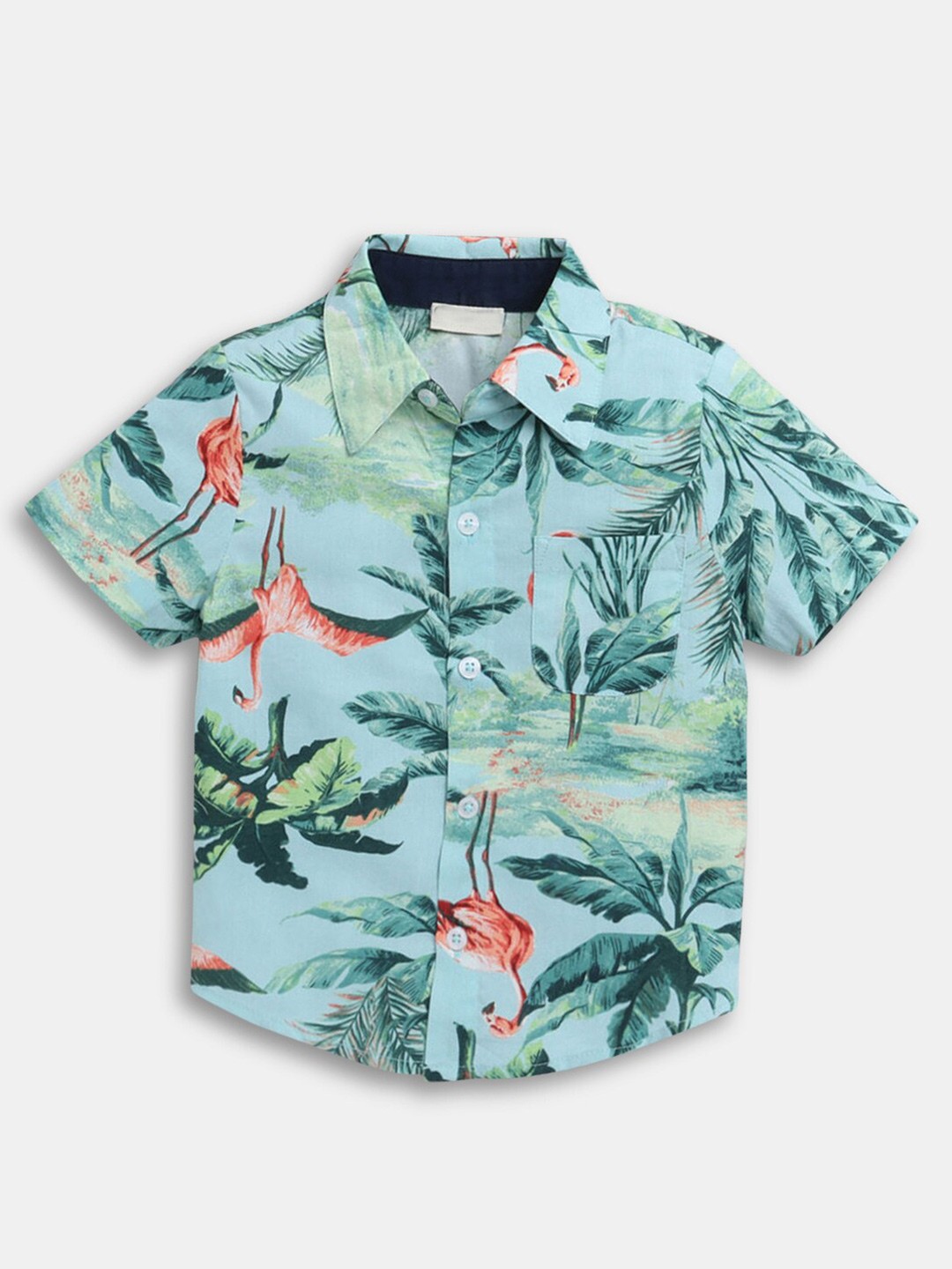 

Hopscotch Boys Green Floral Printed Casual Shirt
