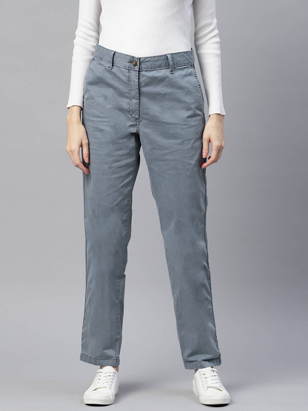 

Marks & Spencer Women High-Rise Trousers, Blue