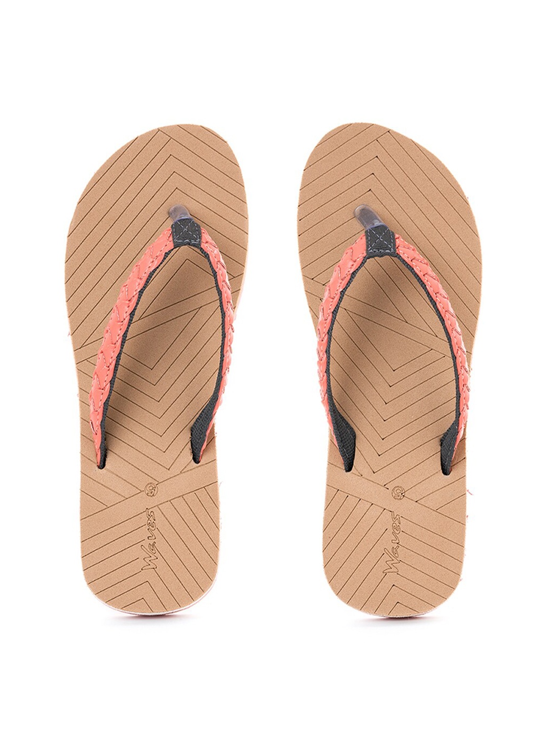 

Khadims Women Peach-Coloured & Brown Printed Room Slippers