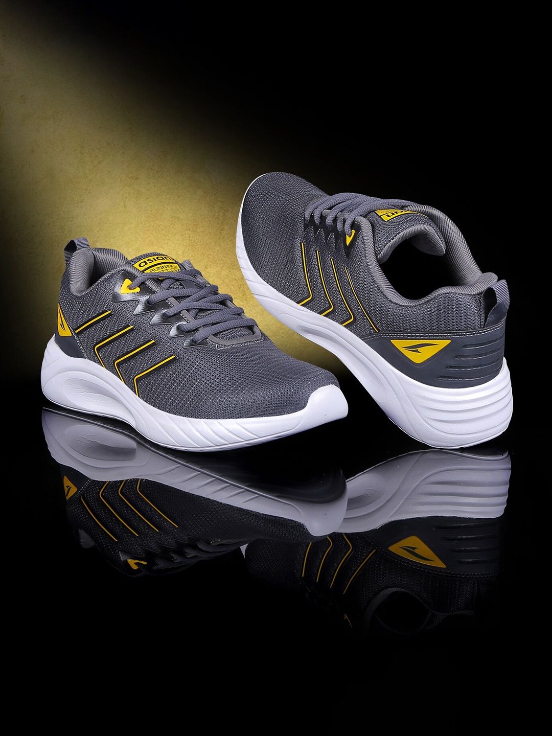 

ASIAN Men Grey Mesh Running Non-Marking Shoes