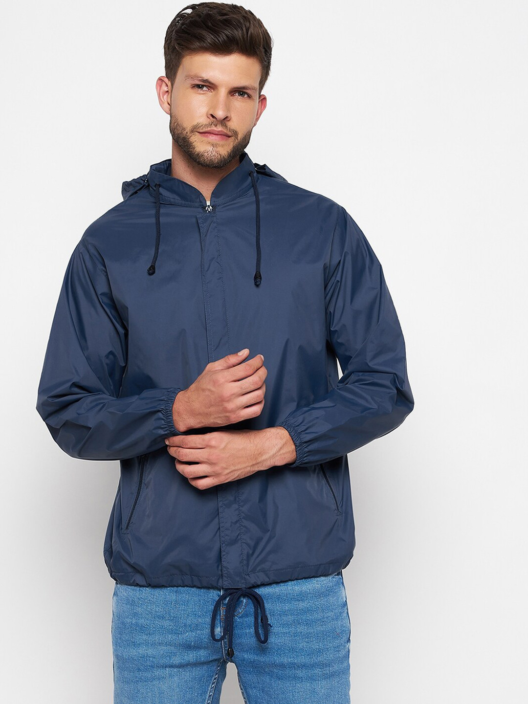 

Okane Men Blue Windcheater and Water Resistant Jacket