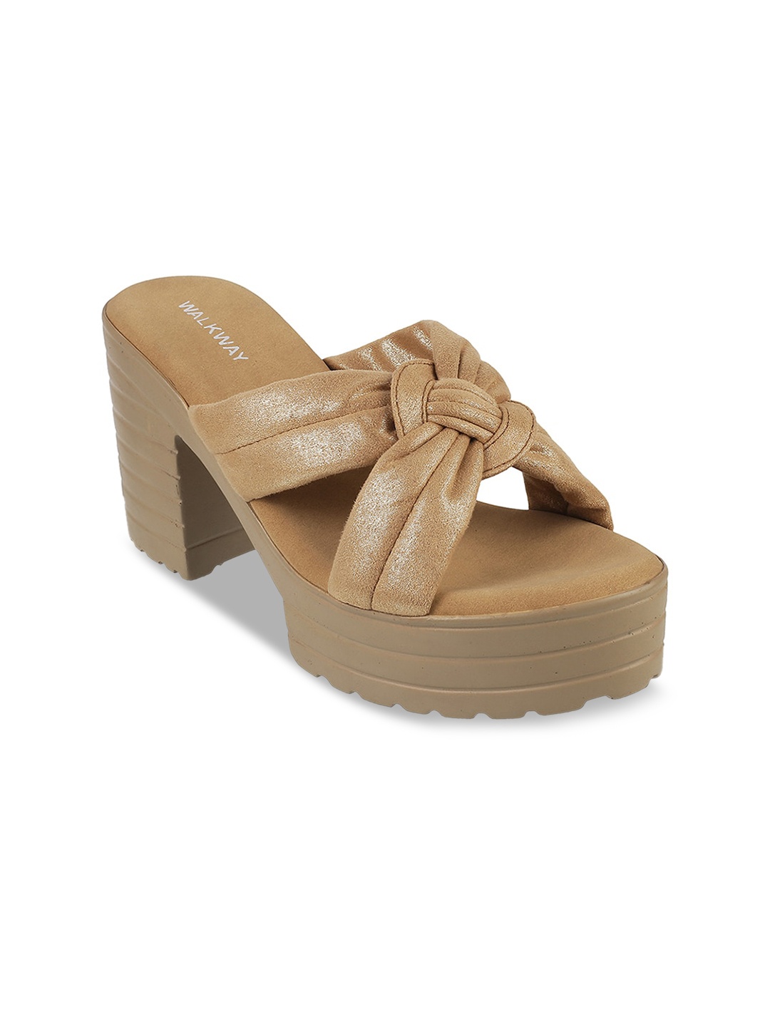 

WALKWAY by Metro Women Beige Textured Platform Peep Toes