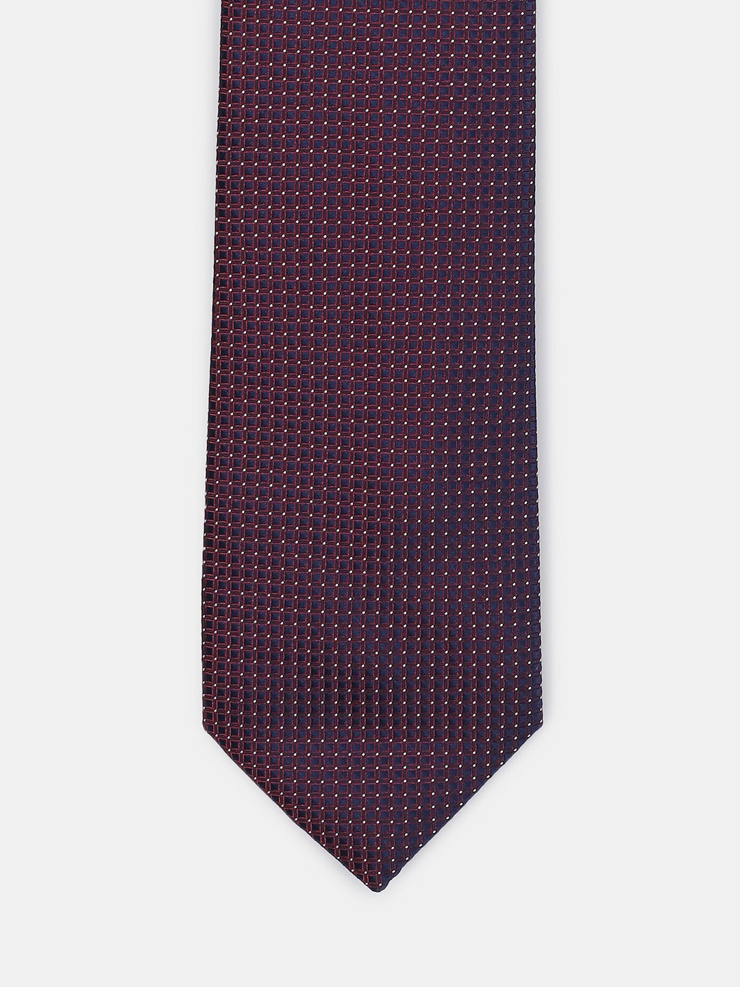 

Arrow Men Blue & Maroon Woven Design Broad Tie