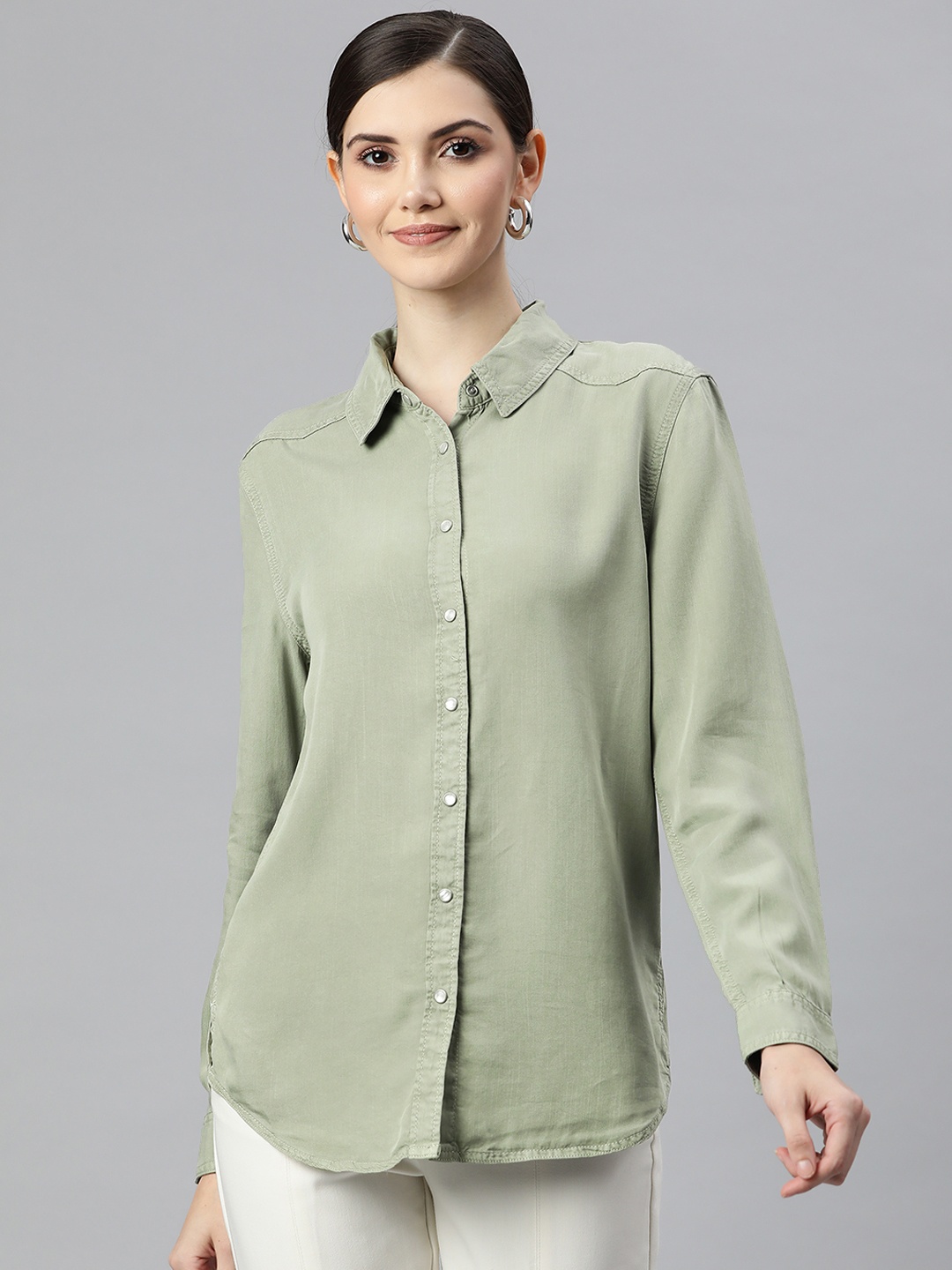 

Marks & Spencer Women Green Casual Shirt