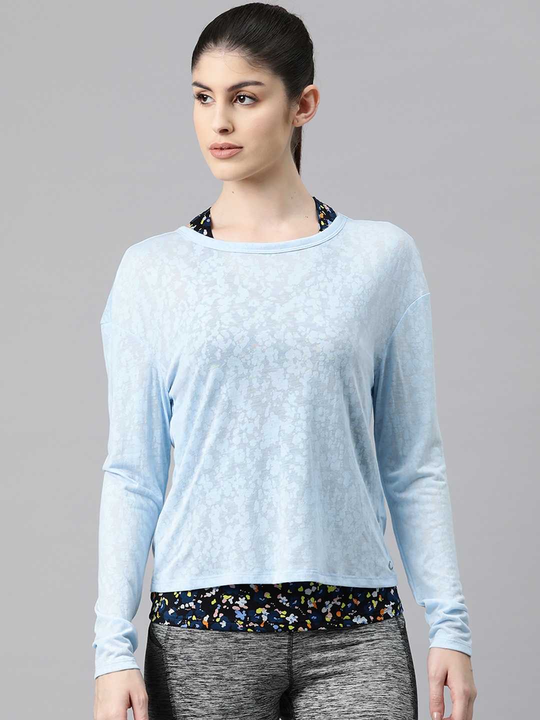 

Marks & Spencer Abstract Printed Top with Camisole, Blue