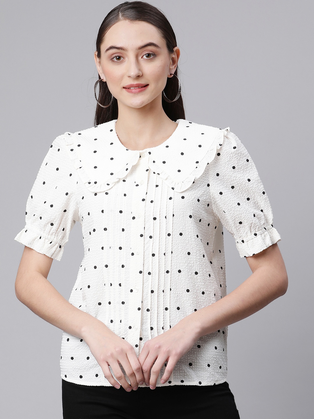 

Marks & Spencer Women White Printed Casual Shirt