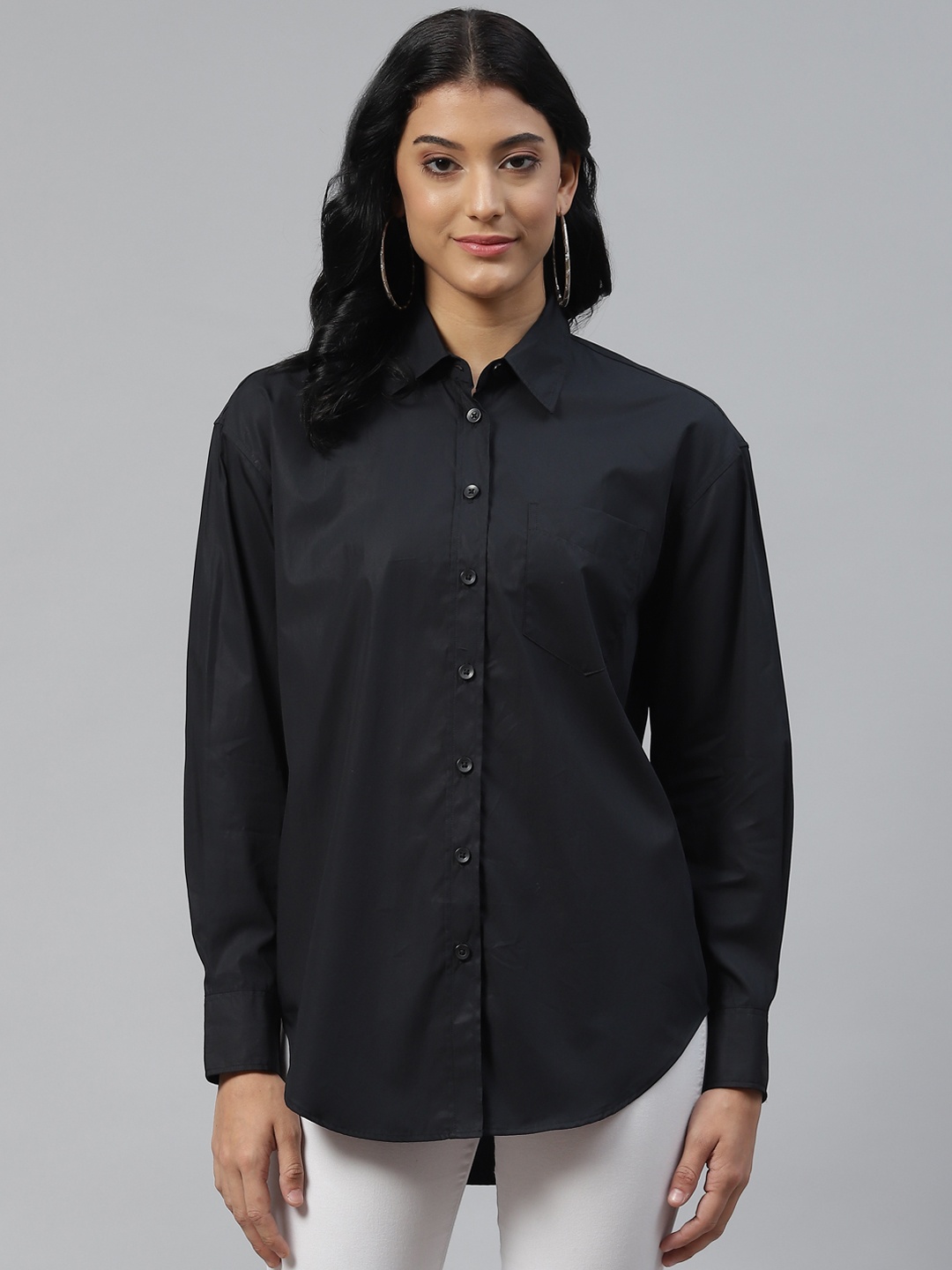 

Marks & Spencer Women Black Solid Casual Shirt