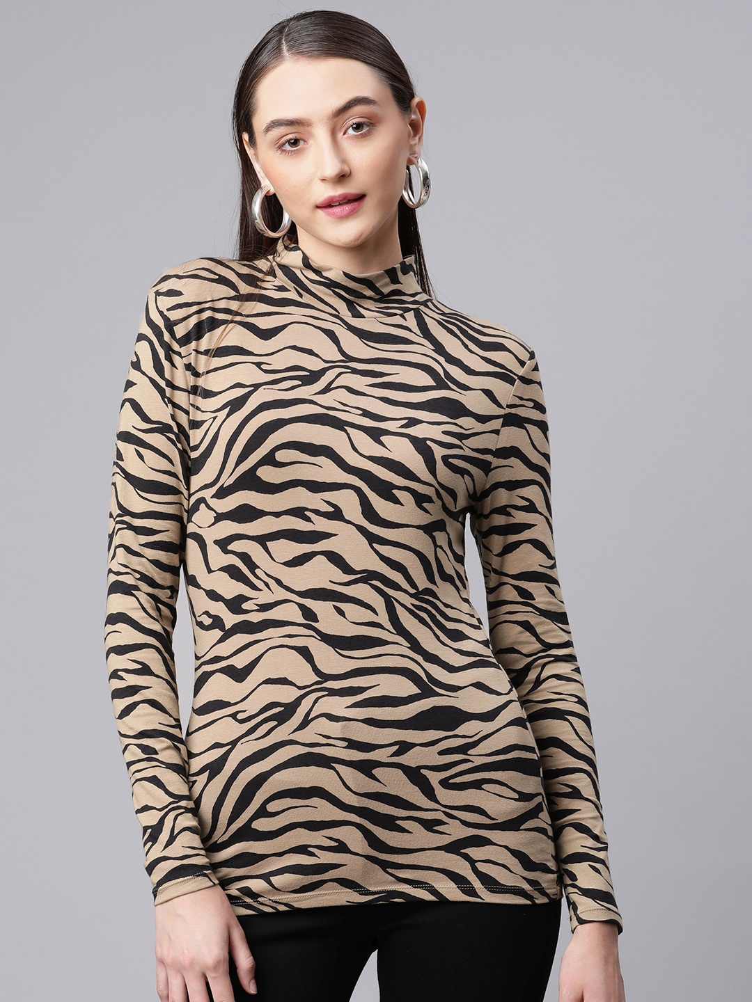 

Marks & Spencer Black & Green Animal Print Top