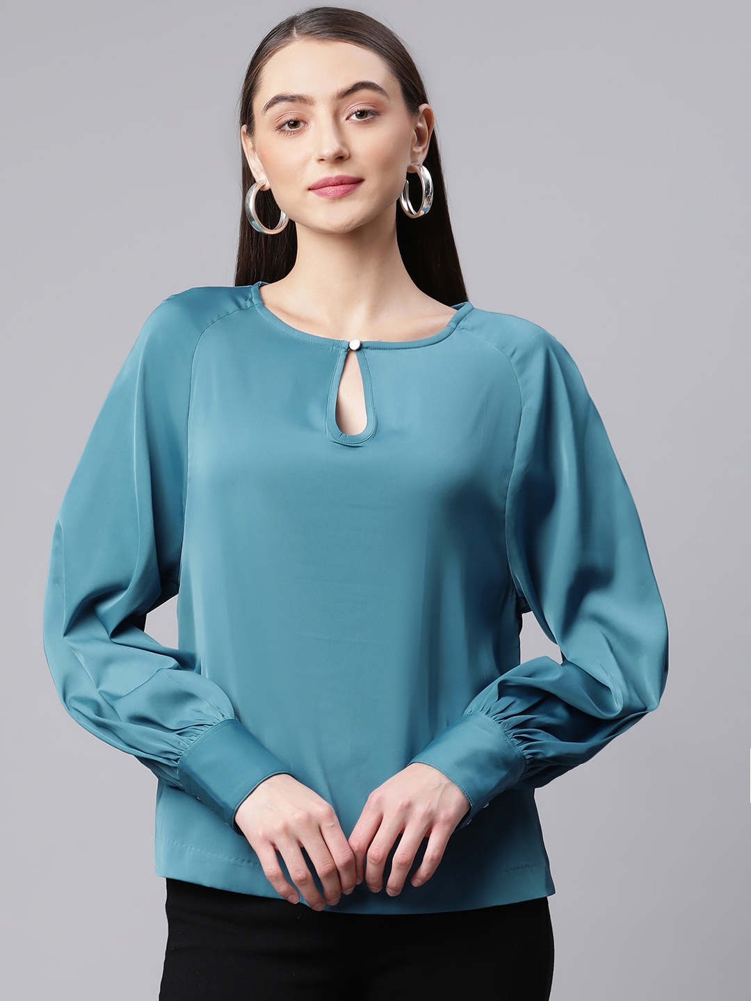 

Marks & Spencer Teal Green Keyhole Neck Top