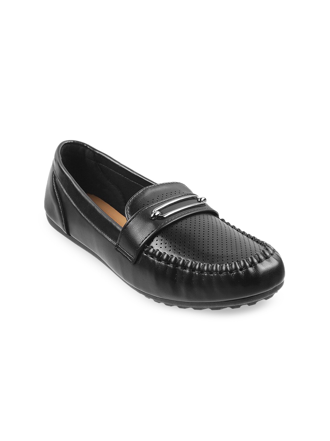 

Metro Women Black Textured loafers