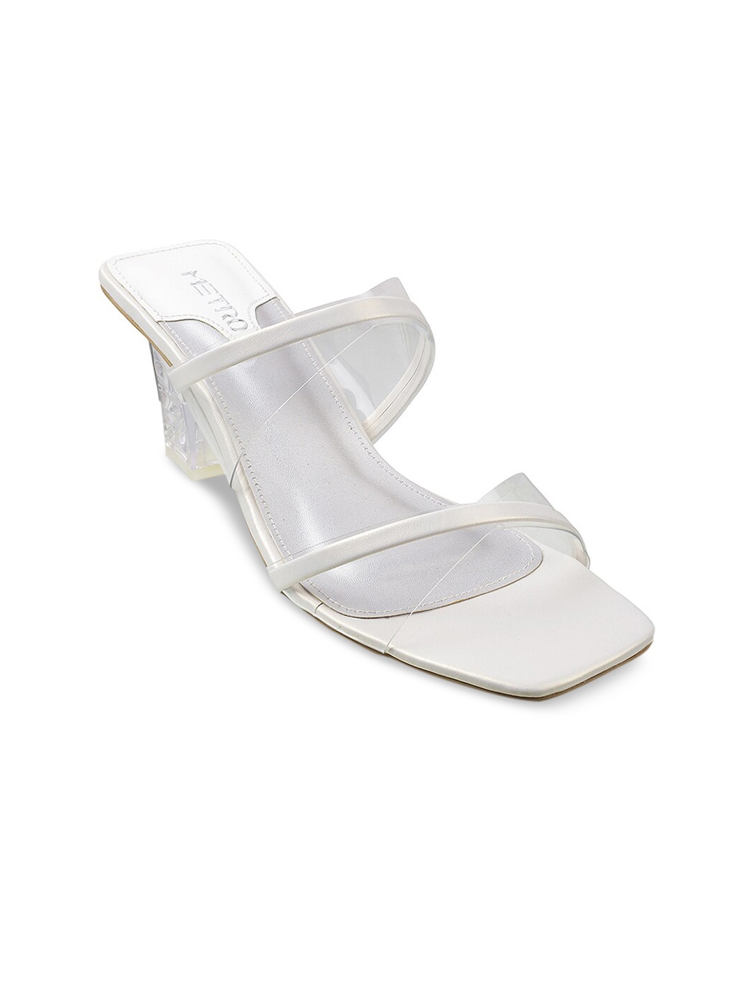 

Metro Women White Block Sandals