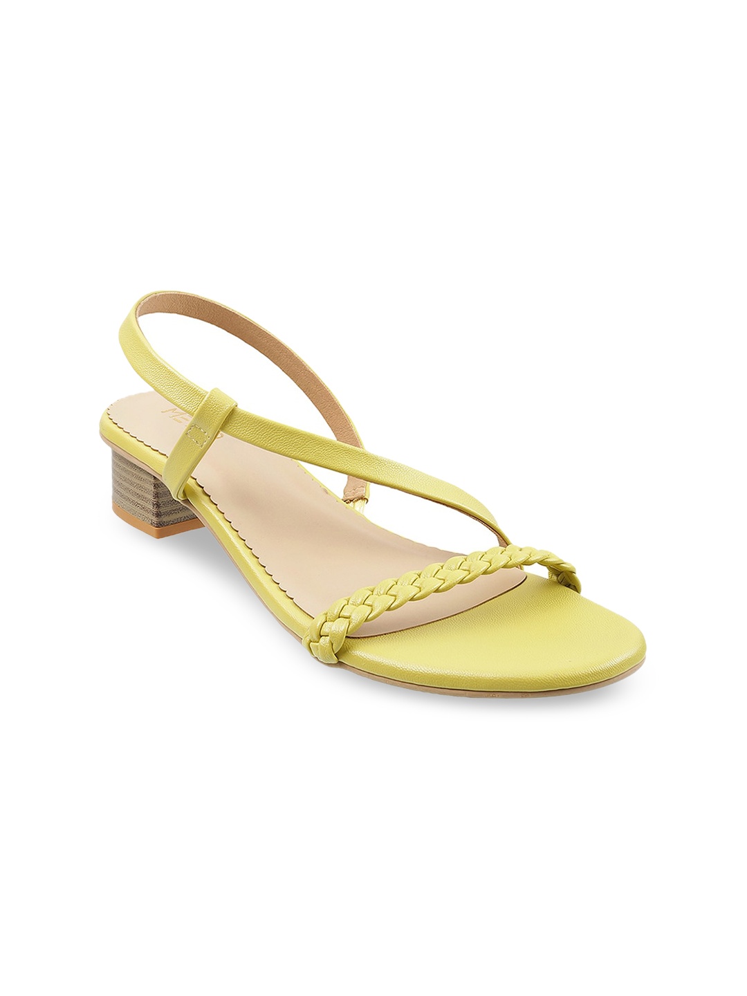 

Metro Women Yellow Solid Block Sandals