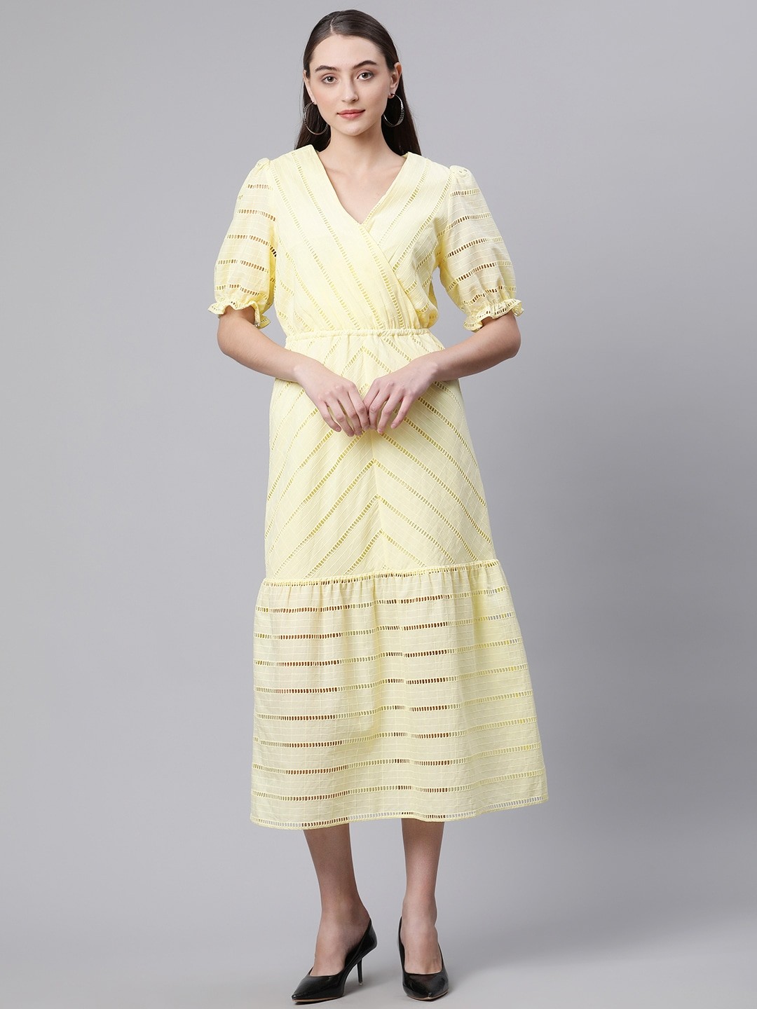 

Marks & Spencer Yellow A-Line Midi Dress