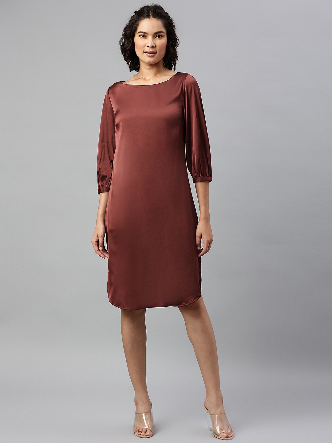 

Marks & Spencer Maroon A-Line Dress