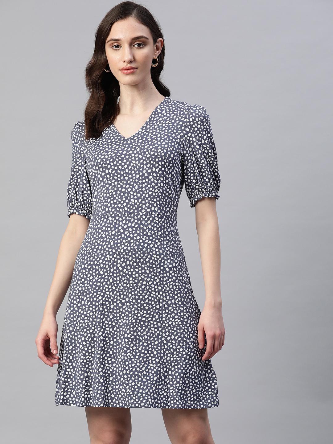 

Marks & Spencer Abstract Printed A-Line Dress, Navy blue