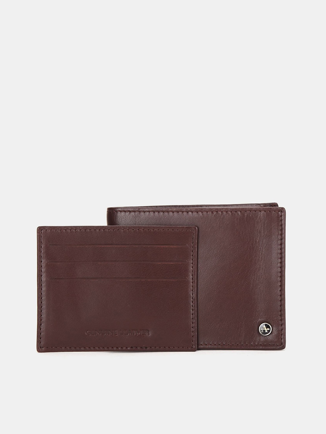 

Arrow Men Brown 2 Textured Leather Two Fold Wallet
