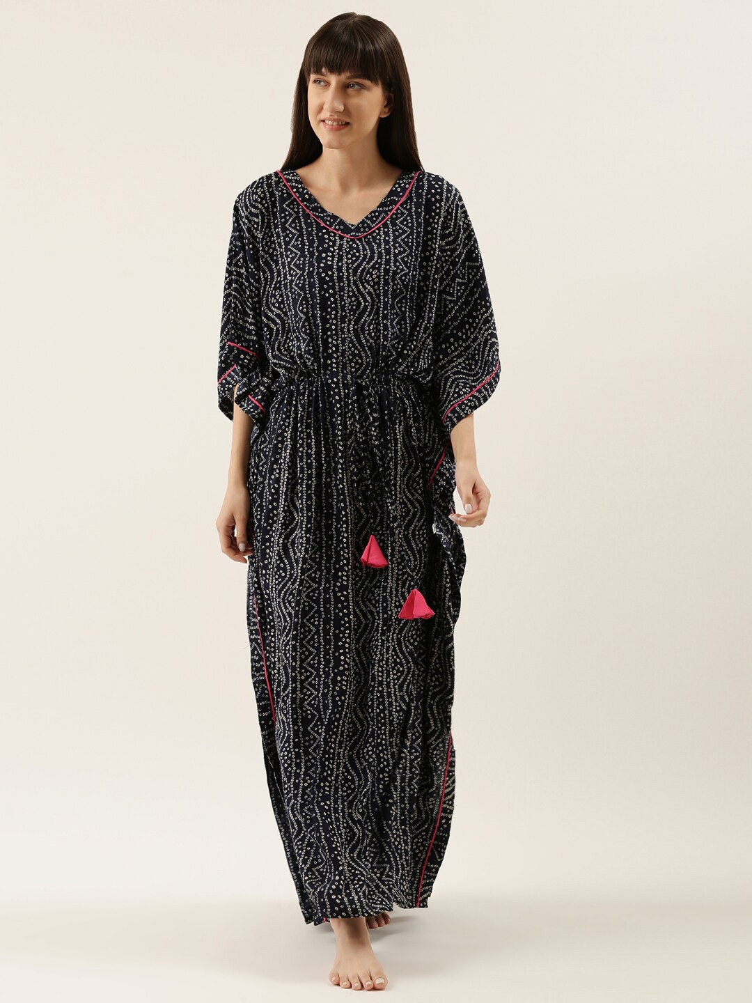 

Bannos Swagger Blue Printed Maxi Nightdress