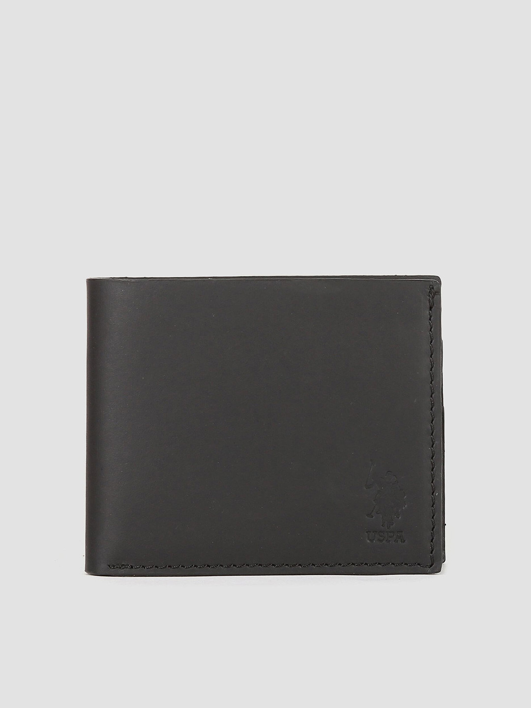 

U S Polo Assn Men Black PU Two Fold Wallet