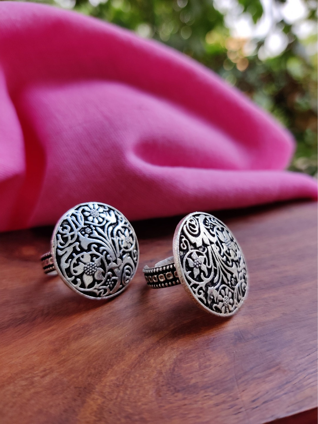 

FIROZA Set Of 2 Oxidised Silver-Toned Toe Rings