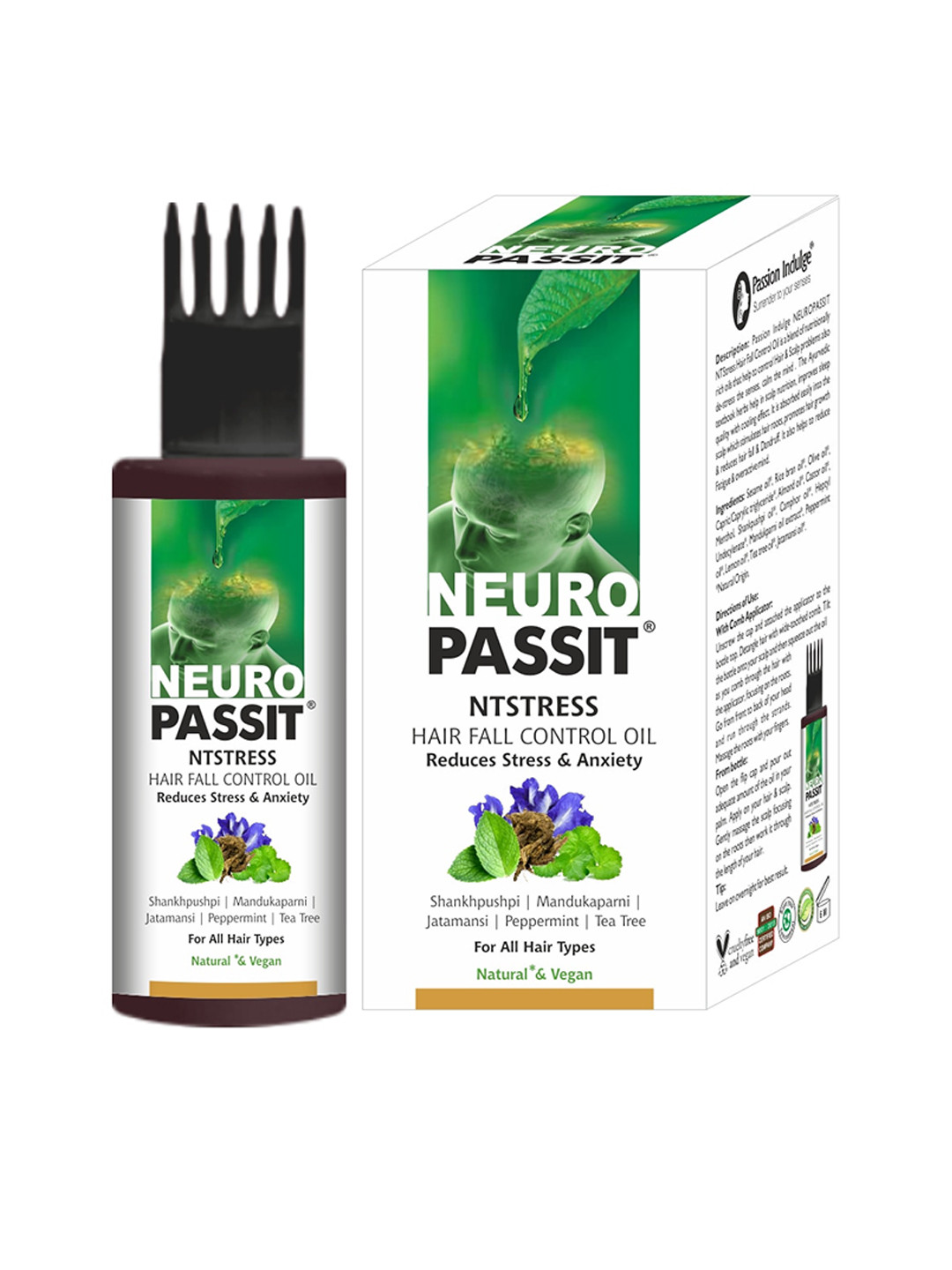

Passion Indulge Natural Neuropassit NTstress Hair Fall Control Oil 100 ml, White