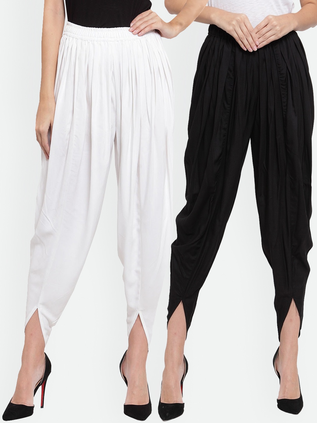 

Clora Creation Women Black & white Dhoti Salwar