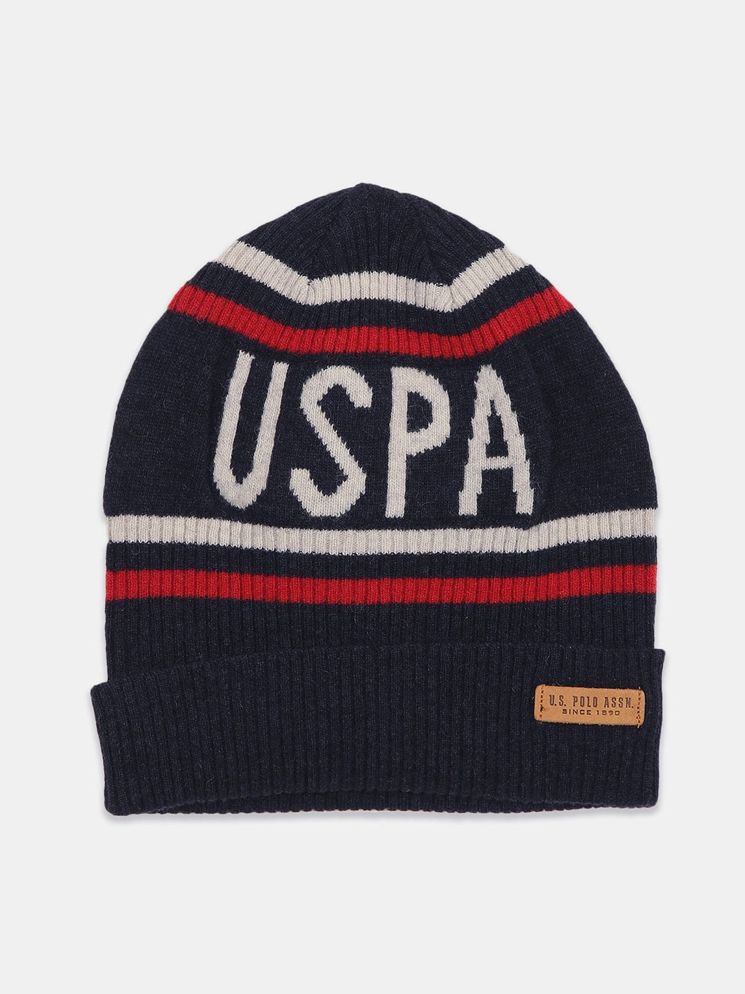 

U S Polo Assn Men Blue & White Beanie Cap
