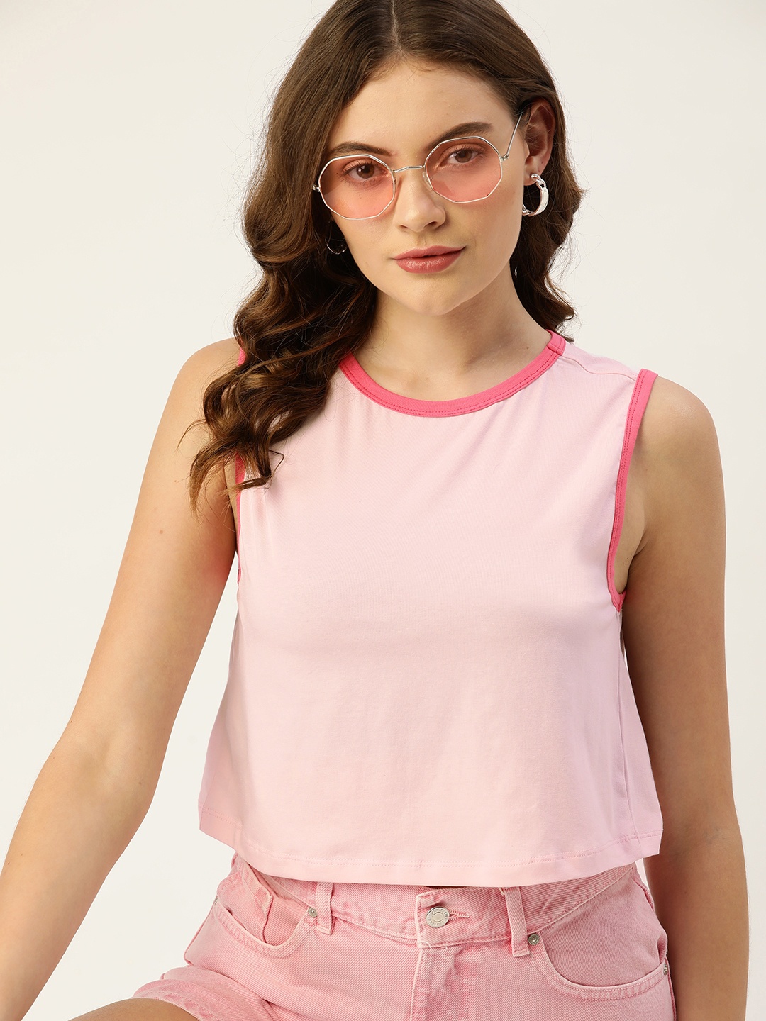 

DressBerry Women Pink Crop T-shirt