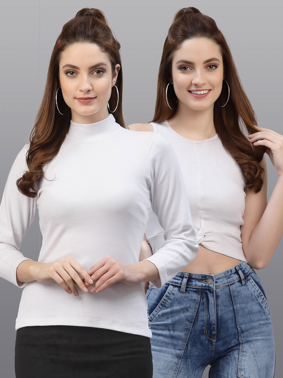 

Friskers Set Of 2 White Twisted Top