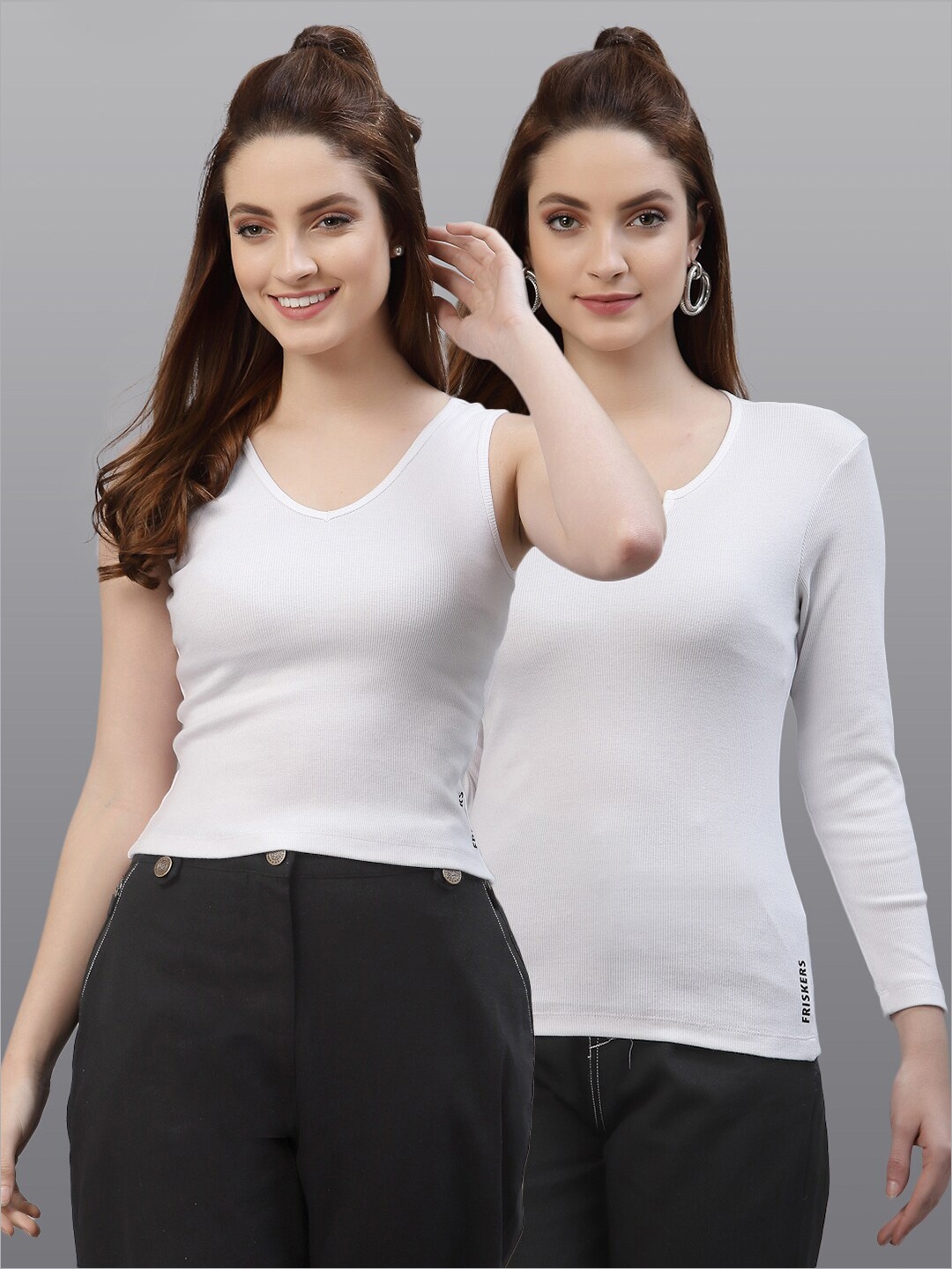 

Friskers Set Of 2 White Top