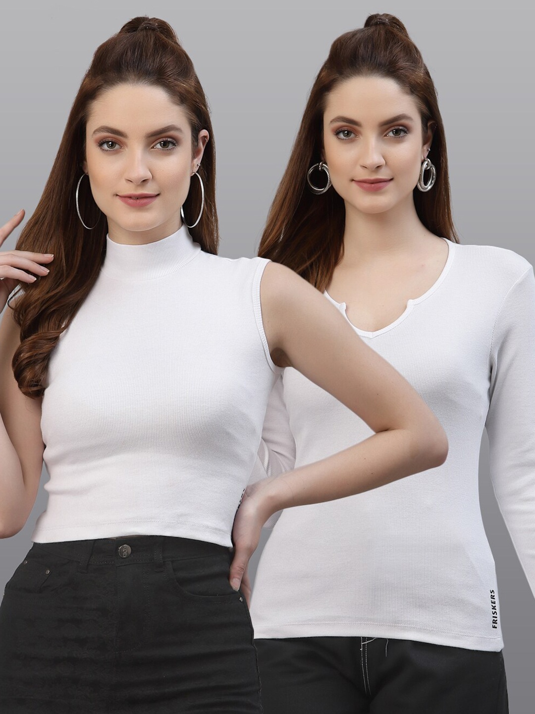 

Friskers Set Of 2 White Top