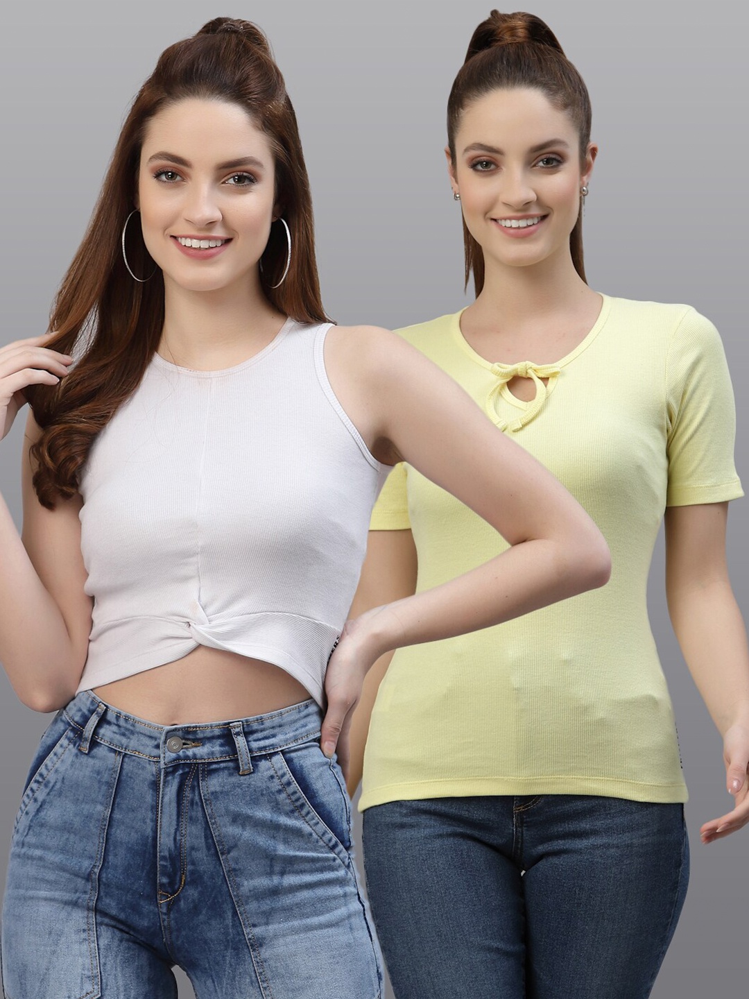 

Friskers Pack of 2 Solid Tops, White