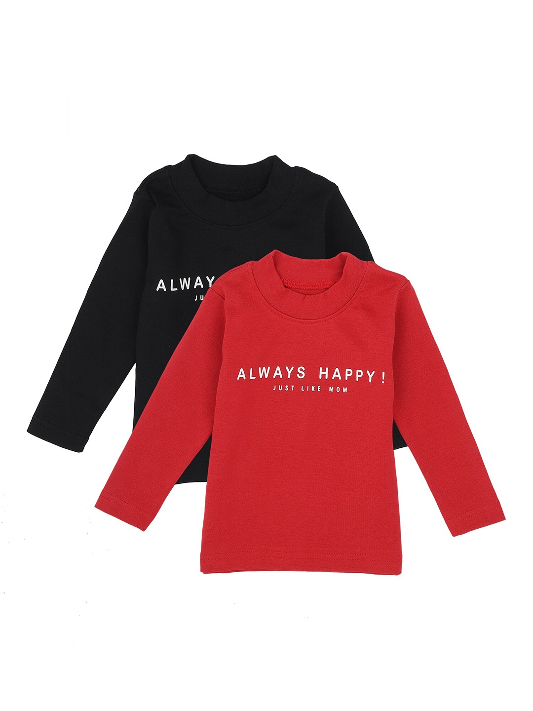 

Bodycare Kids Pack of 2 Boys Red & Black Solid Cotton T-shirt