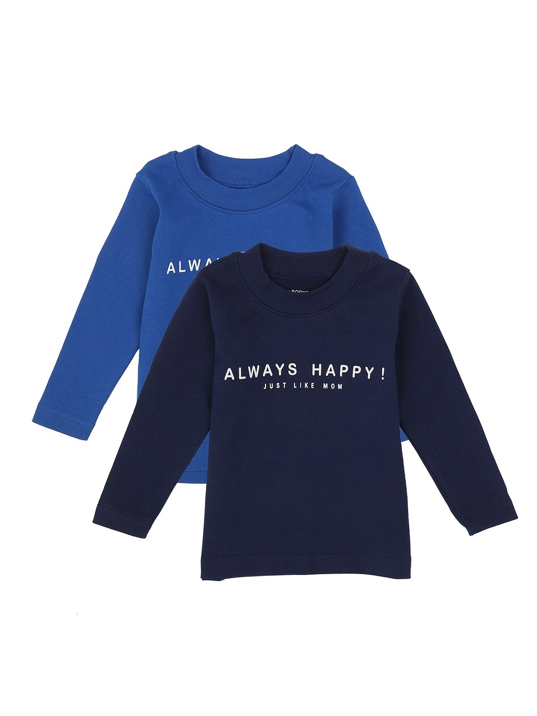 

Bodycare Kids Pack of 2 Boys Blue Typography Printed Cotton T-shirt