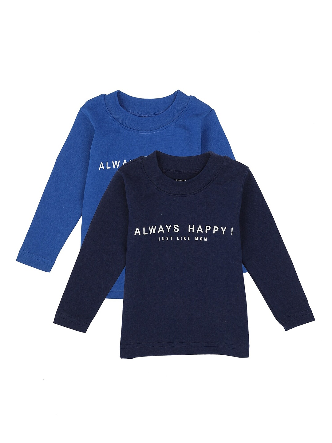 

Bodycare Kids Pack of 2 Boys Blue Typography Printed Cotton T-shirt