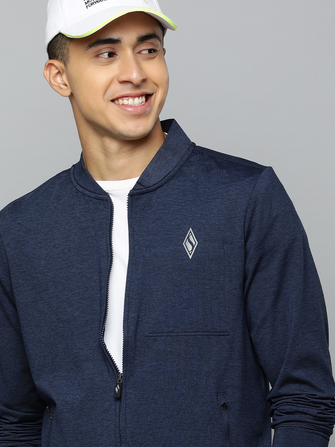 

Skechers Men Navy Blue Sporty Jacket