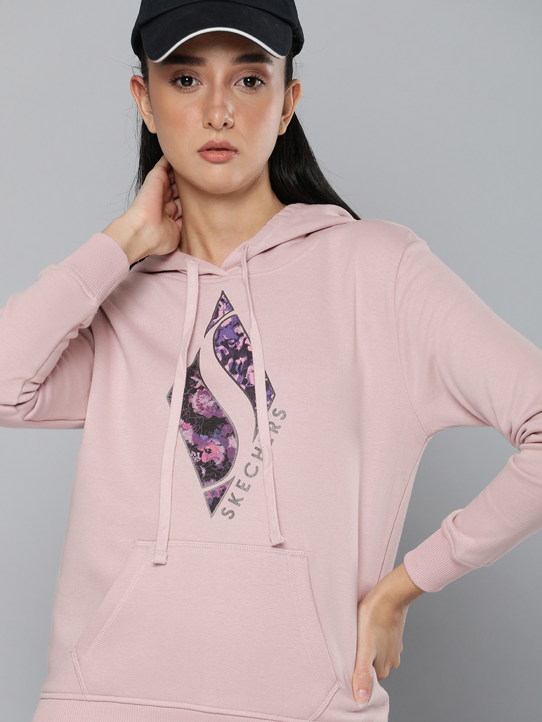 

Skechers Women DIAMOND FOREVER Printed Hooded Sweatshirt, Pink