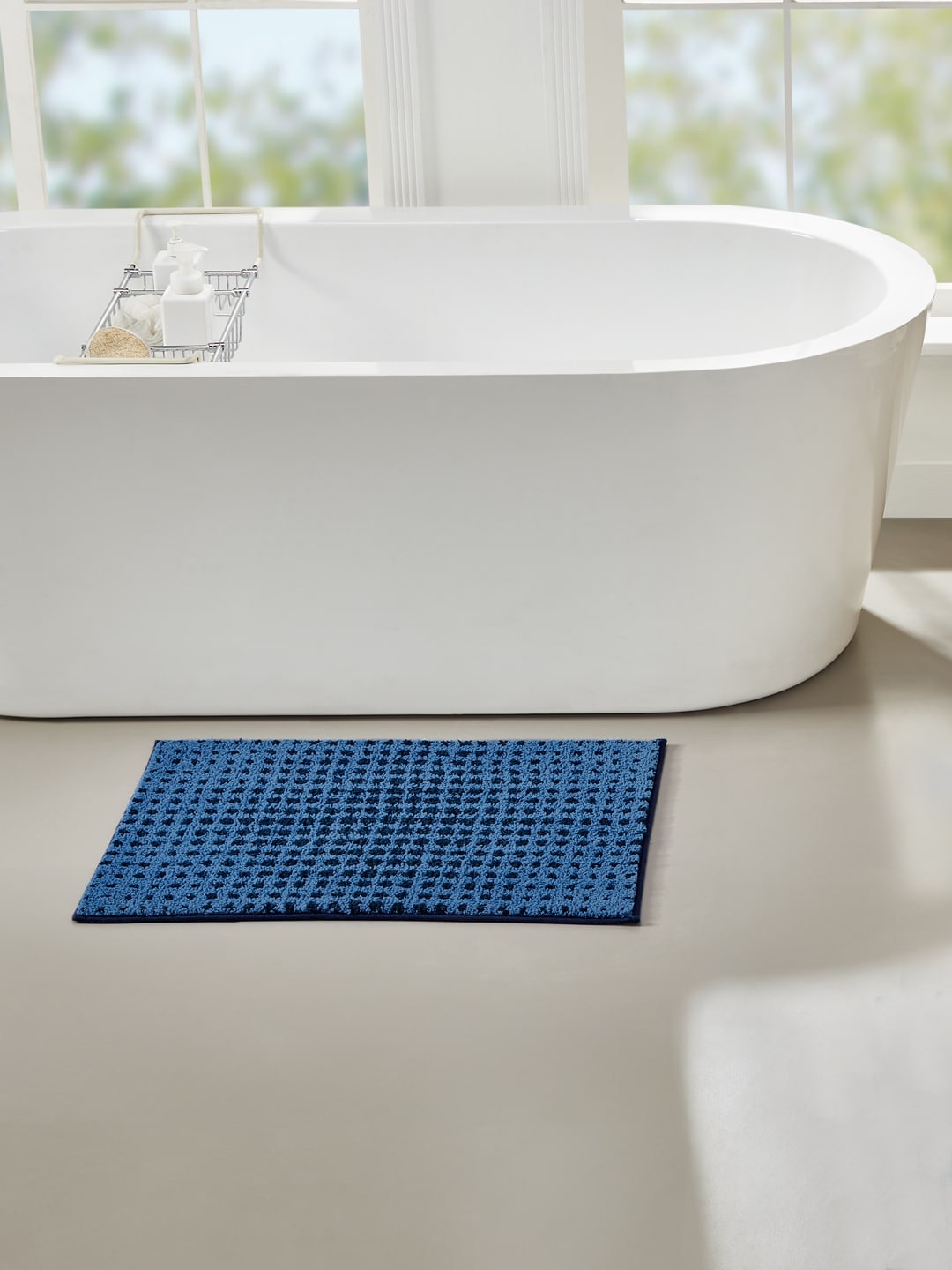 

Pano Unisex Navy Blue Printed 1902 GSM Bath Rugs