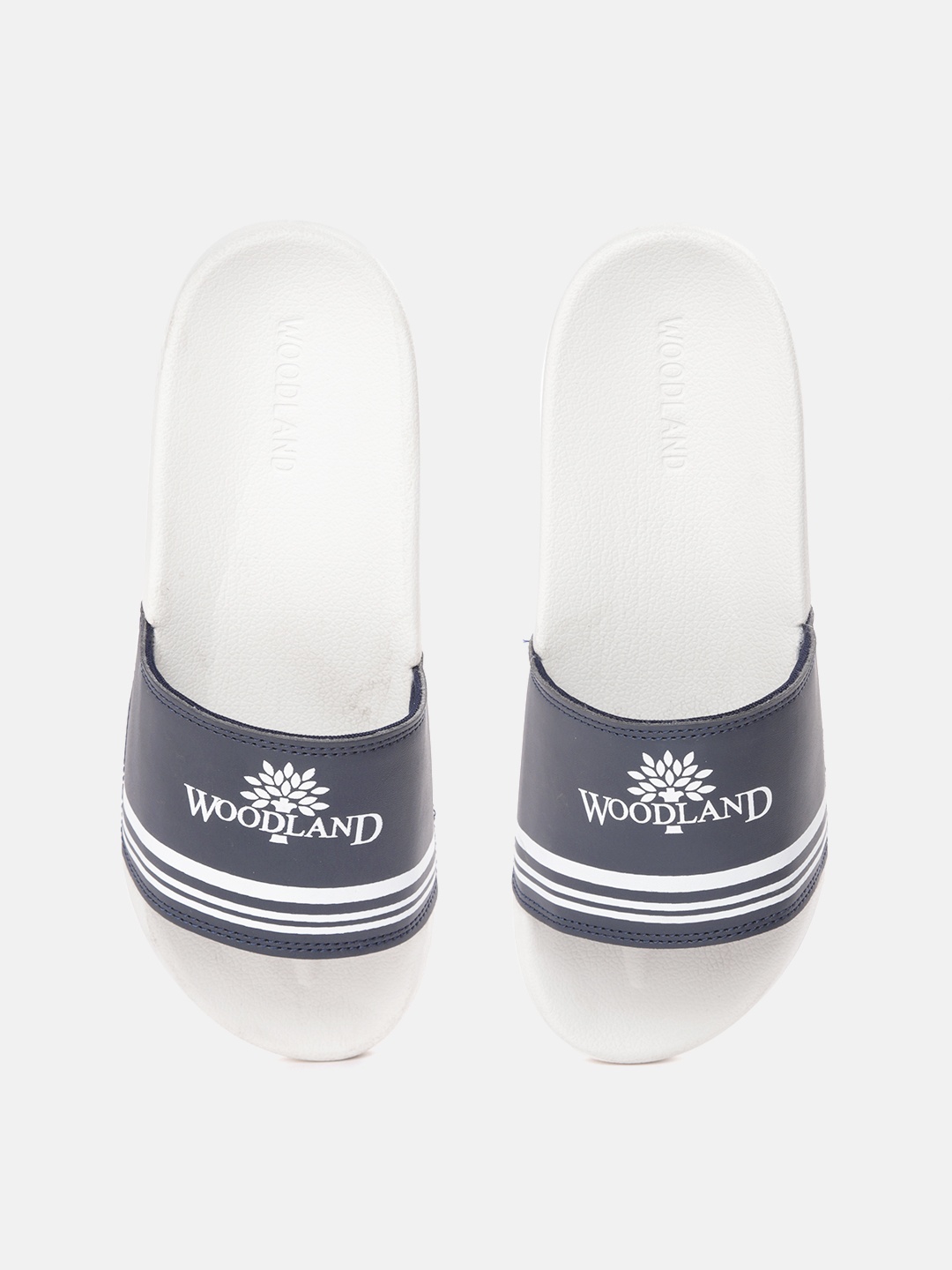 

Woodland Men Blue & White Brand Logo Print Sliders