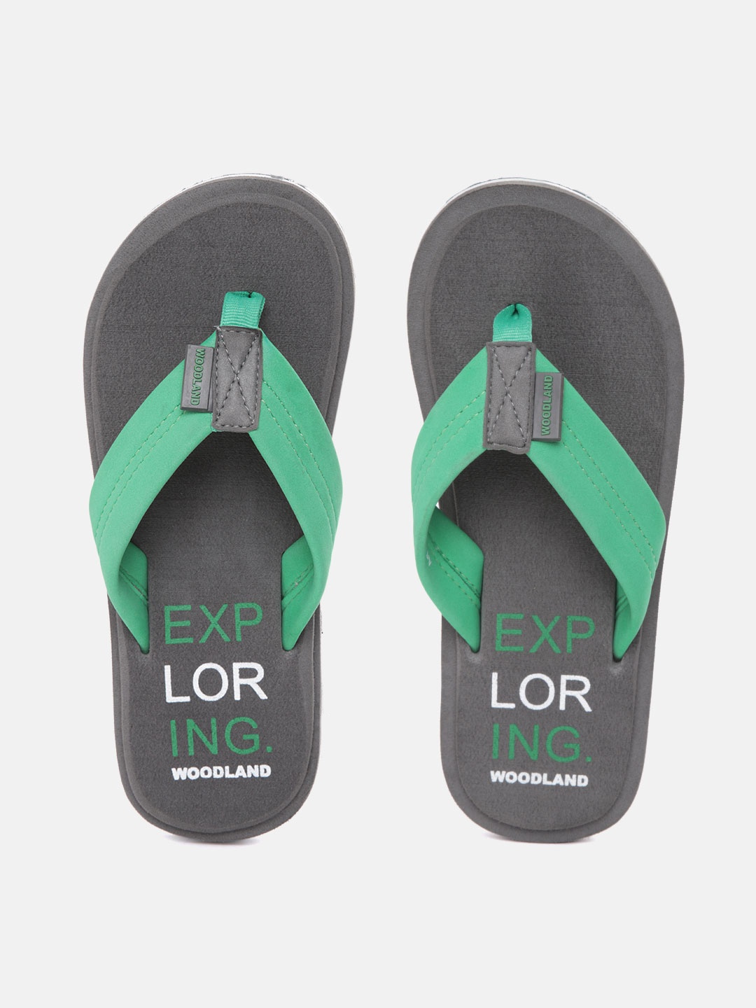 

Woodland Men Green & Grey Printed Thong Flip-Flops