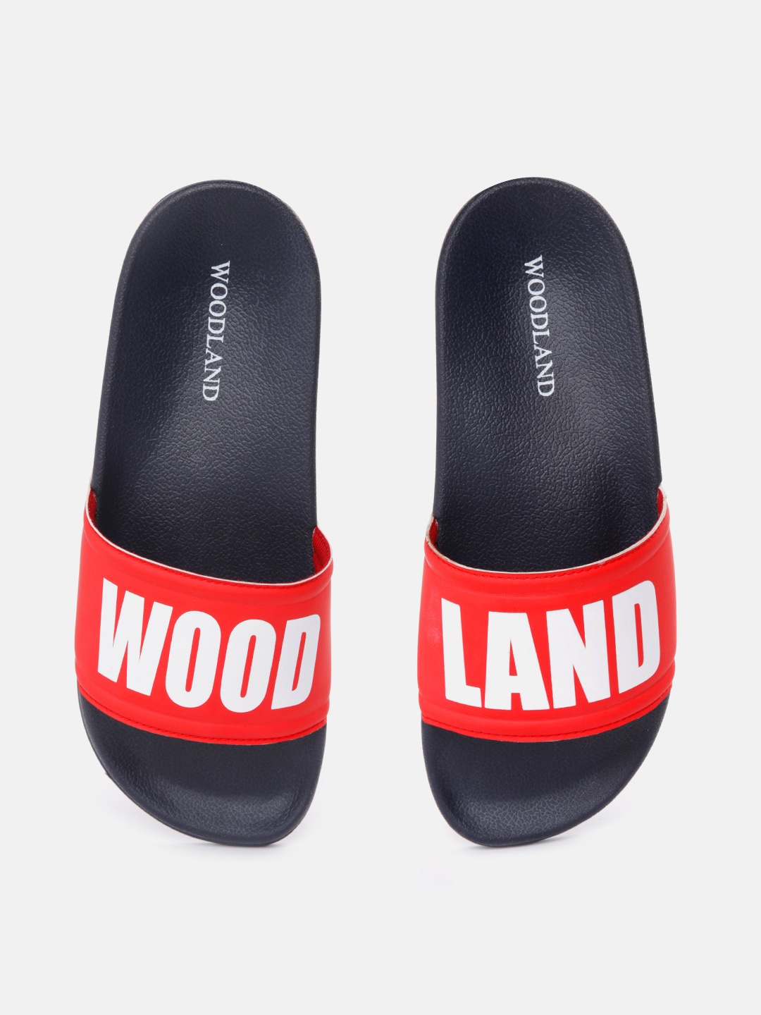 

Woodland Men Red & White Brand Logo Print Sliders