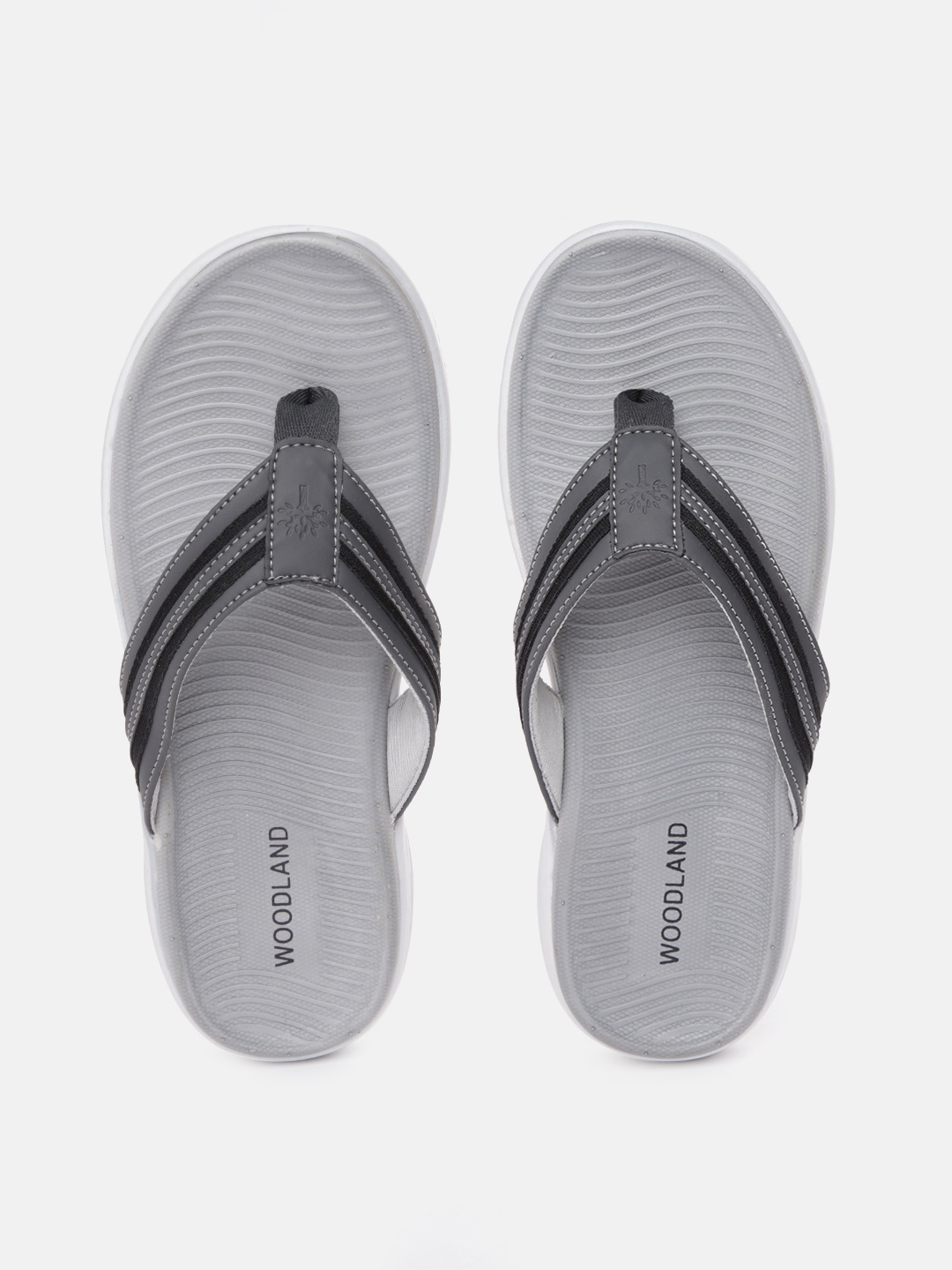 

Woodland Men Grey Textured Thong Flip-Flops