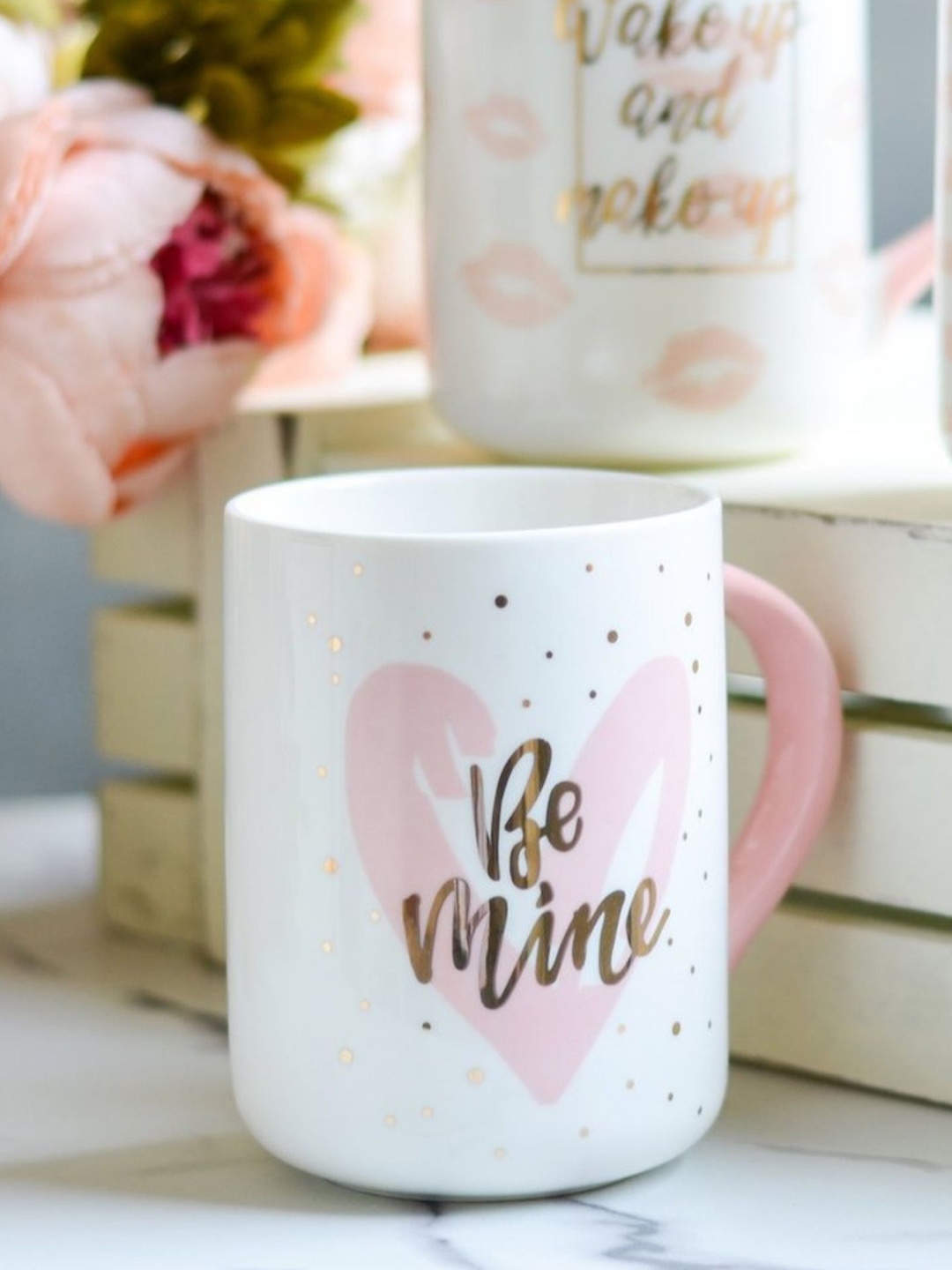 

Nestasia White & Pink Printed Ceramic Glossy Mug 500 ml