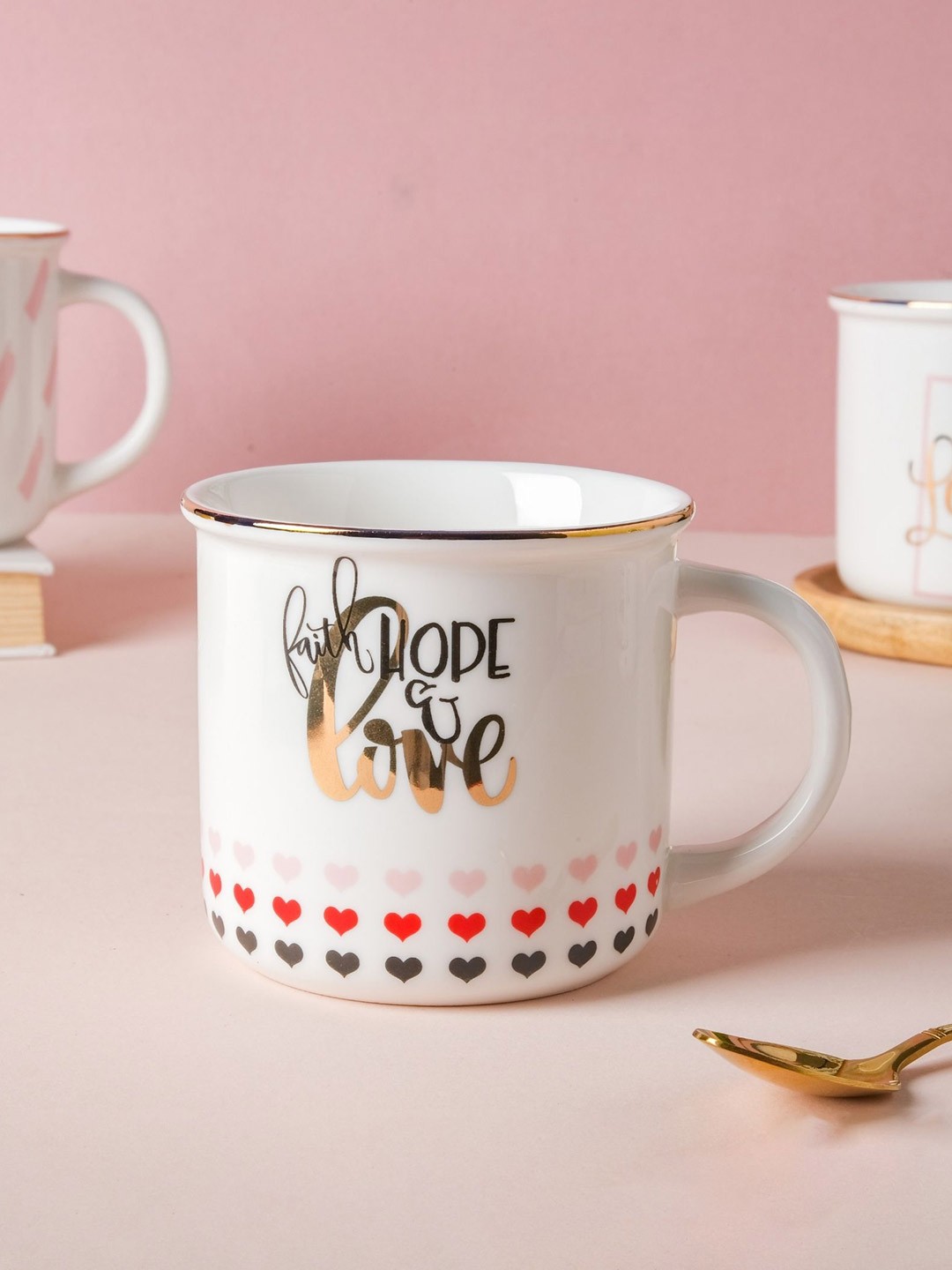 

Nestasia White and Pink Printed Ceramic Mug For Coffee