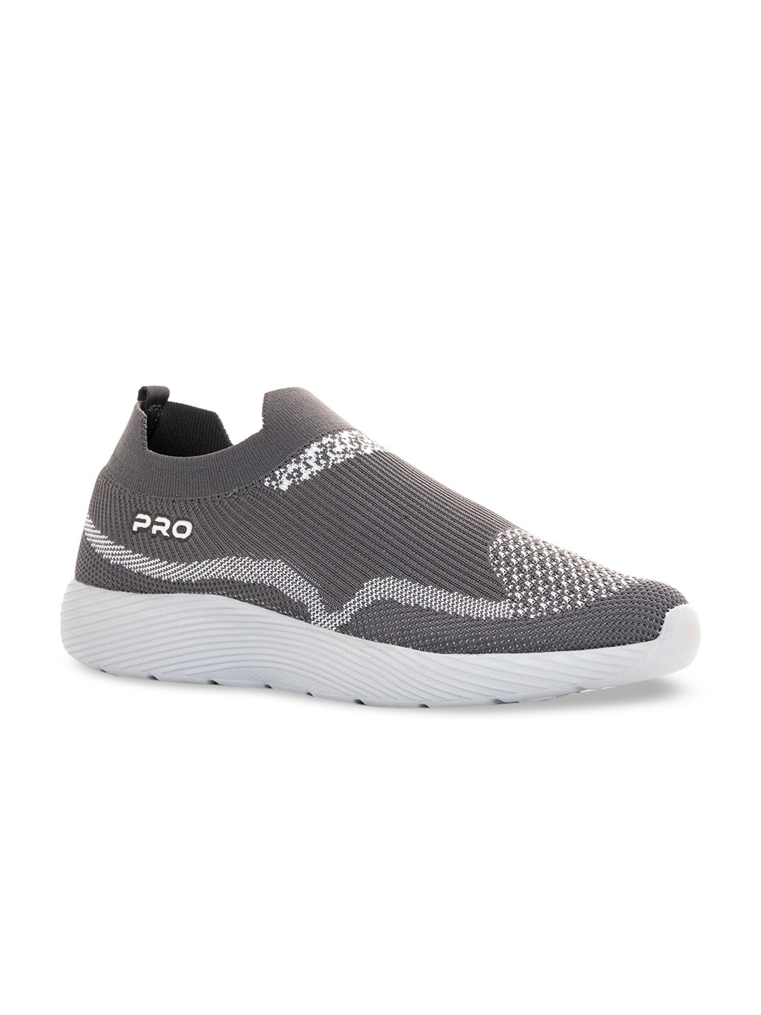 

Khadims Men Grey Woven Design Slip-On Sneakers