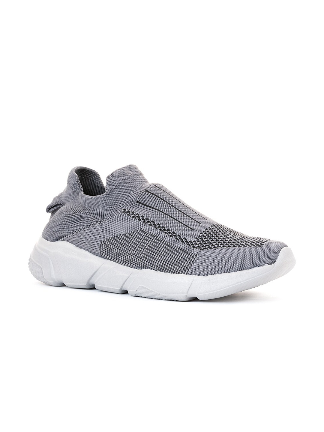 

Khadims Men Grey Woven Design Slip-On Sneakers