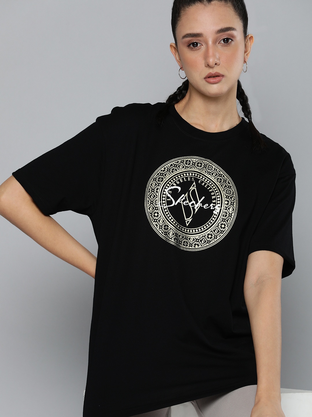 

Skechers Women DIAMOND LEGACY Printed T-shirt, Black