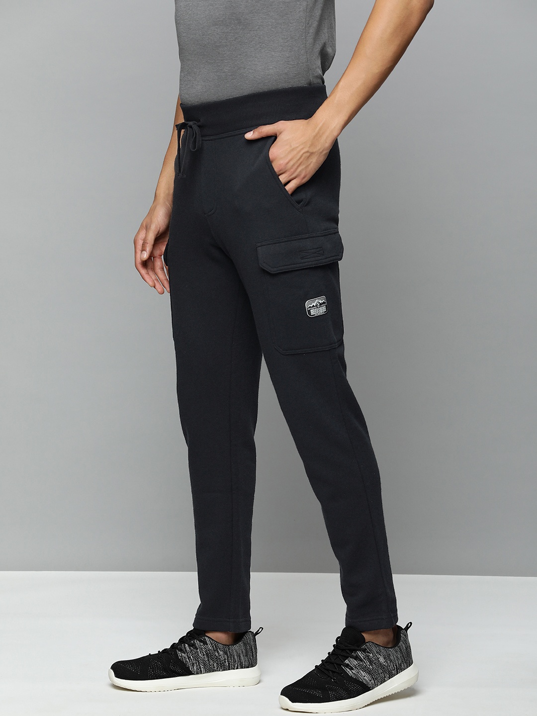 

Skechers Men Black Solid SKECH-SWEATS UTILITY CARGO Track Pants