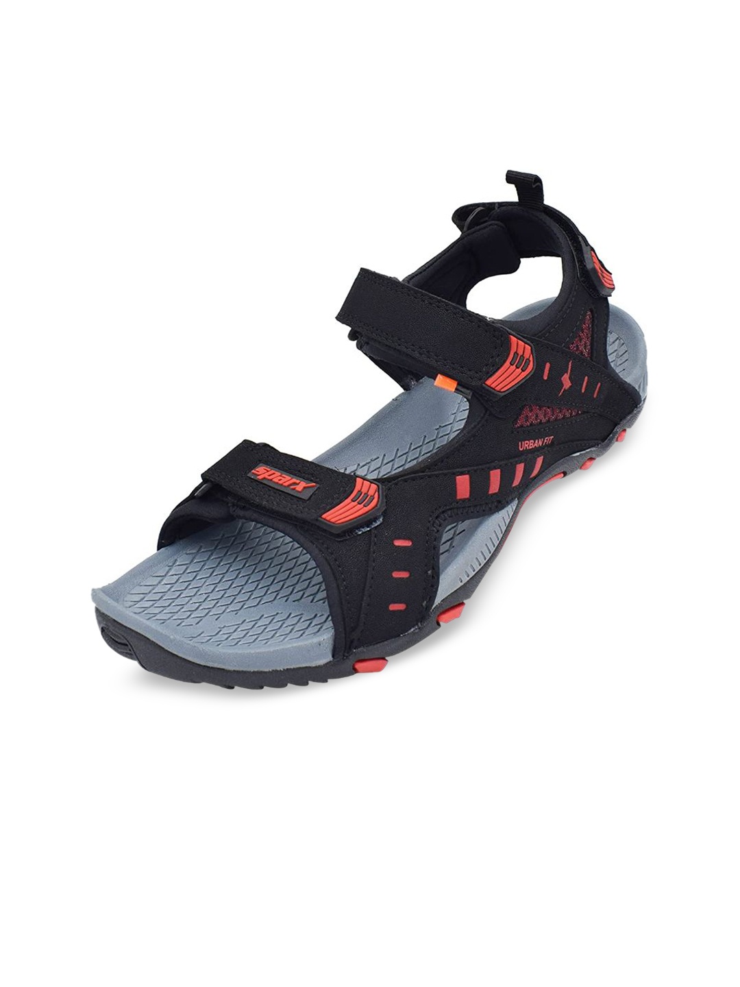 

Sparx Men Black Patterned Sports Sandals